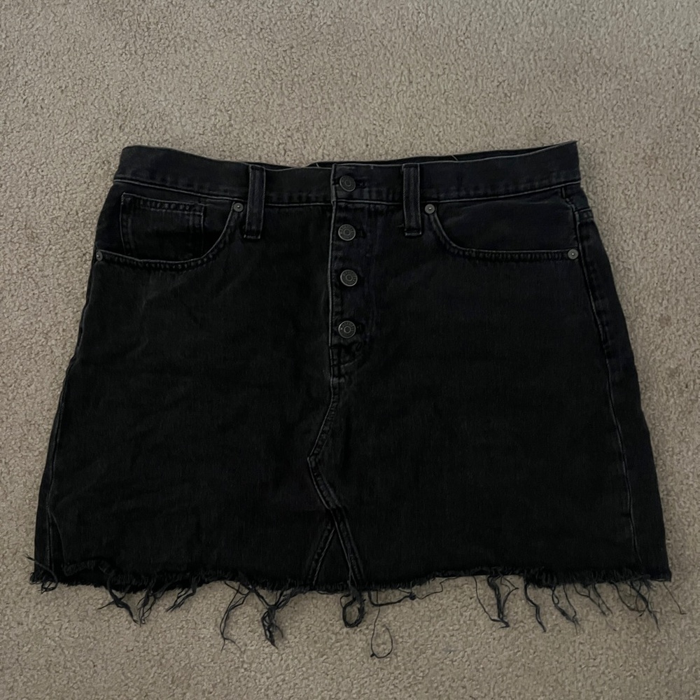 Madewell Charcoal Denim A-Line Skirt